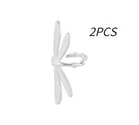 Pendientes de brazalete de oreja de libélula de acero de titanio para mujeres Boho Rhinestones Clip de en pendiente de cartílago Sin clip de perforación Insecto Huggie Hoop Stud Regalos de joyería