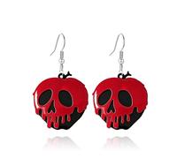 Pendientes de bruja de manzana venenosa para mujer, joyería blanca como la