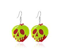 Pendientes de bruja de manzana venenosa para mujer, joyería blanca como la