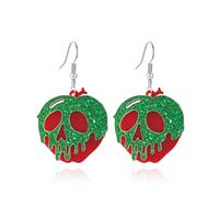 Pendientes de bruja de manzana venenosa para mujer, joyería blanca como la