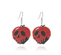 Pendientes de bruja de manzana venenosa para mujer, joyería blanca como la