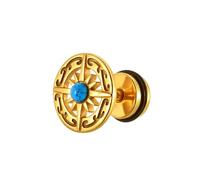 Pendientes de brújula turquesa de acero inoxidable retro para hombre, Metal