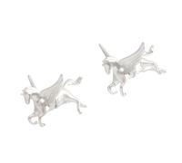 Pendientes de caballo inspirados en el coraje, acabado brillante, accesorios artísticos de fantasía para trajes casuales o formales, accesorios artísticos de fantasía, One Size, como se describe, como