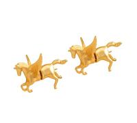 Pendientes de caballo volador imaginativos Joyas de oreja hechas de cobre Accesorios de oreja de fantasía artística para almas artísticas Joyería de diseño de caballo único