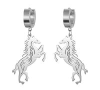 Pendientes de cabeza de caballo celta para mujer, collar con colgante de zapato de caballo, joyería de caballo, equitación, carreras de caballos, regalos para amantes de los caballos, M, Acero