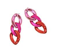 Pendientes de cadena de color caramelo de moda, aretes de cadena vibrantes, joyería diseñada para la colección moderna de amantes de la moda, joyería de moda