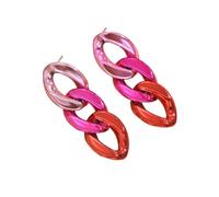 Pendientes de cadena de colores elegantes, tonos ligeros | Diseñado para la colección moderna de amantes de la moda, aretes de cadena únicos y cómodos