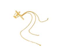 Pendientes de cadena larga con borla para mujer, chapados en oro de 18 quilates, acero inoxidable, imitación de circonia cúbica, punk, gótico, espada ajustable, sin perforación, joyería de moda, 1