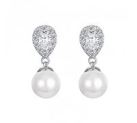 Pendientes de caída para mujeres con cáscara de cáscara simulada gemas redondas aretes de compromiso de boda regalo