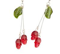 Pendientes De Calavera Gótica Para Mujer Accesorios Joyería Bruja Pagana A Regalo Con Calavera Roja Y Ganchos Para Las Orejas Hoja Verde Accesorios Paganos