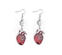 Pendientes de calavera para mujer, estilo vintage, gótico, corazón, esqueleto, colgante, retro, cruz, cruz, punk, muerte, hueso, hipoalergénicos, regalos de joyería para mujer