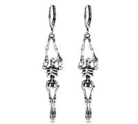 Pendientes de Calavera, Pendientes Colgantes de Calavera, Pendientes de Esqueleto de Calavera, Pendientes de Esqueleto Humano, Pendientes Hallowee Calavera, Pendiente Aretes Halloween (Color D)