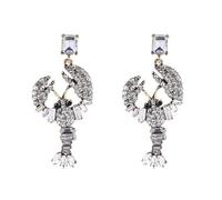 Pendientes de camarón, pendientes colgantes de pez camarón playa para mujer, pendientes de vacaciones langosta langosta camarón bohemia, pendientes langosta animales océano joyería de verano Bohemia