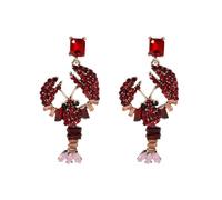 Pendientes de camarón, pendientes colgantes de pez camarón playa para mujer, pendientes de vacaciones langosta langosta camarón bohemia, pendientes langosta animales océano joyería de verano Bohemia