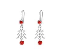 Pendientes de campana de árbol de Navidad, pendientes de navideña, joyería, pendientes de para mujer (White, One Size)