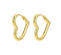 Pendientes de cartílago para mujer, pendientes de corazón de plata, 19 x 21 mm para cumpleaños, joyas, CœurAucune pierre précieuse, Cobre, Sin piedra preciosa