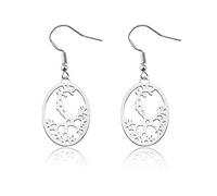 Pendientes de células de neurona de acero inoxidable, regalo de biología, joyería de células cerebrales, aretes de ciencia, joyería médica, 2.5*1.7cm, Acero inoxidable