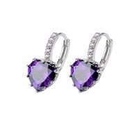 Pendientes de circón en forma de corazón para mujer con diamantes hebillas de oreja de cristal de colores joyas regalo niñas adolescentes