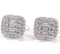 Pendientes de circonita cúbica chapados en oro para mujer, sencillos y cuadrados, estilo hip hop, pequeños, delicados y minimalistas, apilables, para mujeres y niñas.