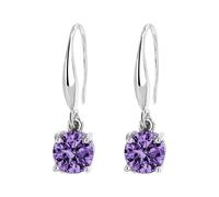 Pendientes de circonita de estilo popular de colores, simples y versátiles, aretes de temperamento para mujer, diseño de flores, talla única, Metal, Sin piedra preciosa