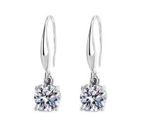 Pendientes de circonita de estilo popular de colores y versátiles, aretes de temperamento para mujer, aretes de borla para mujer, One Size, Metal