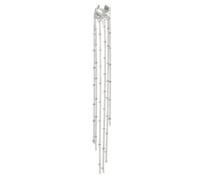 Pendientes de clip colgantes con cuentas de imitación y acento de flecos para mujer, joyería elegante para las orejas de piedra