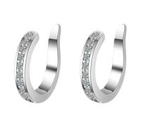 Pendientes de clip de hueso de oreja con tachuelas y diseño minimalista con un clip personalizado para mujer, aretes de aro brillantes para mujer, A, Cobre, Sin piedra preciosa