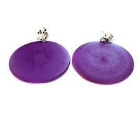 Pendientes de clip de madera bohemia pendientes de varios colores brillantes aretes de círculo, Madera,