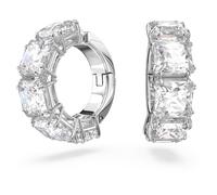 Swarovski Pendientes de clip Millenia, Talla cuadrada, Blancos, Baño de rodio