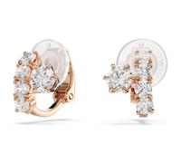 Pendientes de clip Matrix, Talla redonda, Blancos, Acabado en oro rosa de 18 quilates OS