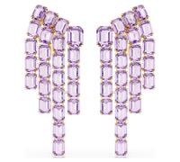 Pendientes de clip Millenia, Talla octogonal, Luminaria, Morados, Acabado en oro de 18 quilates OS