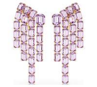 Pendientes de clip Millenia, Talla octogonal, Luminaria, Morados, Baño tono oro OS