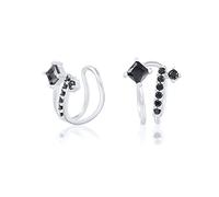 Pendientes de clip negros para mujeres exquisitas encantadoras pendientes de arete de aretes de oreja