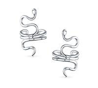 Pendientes De Clip Para Orejas De Cartílago Y Lóbulo Envueltos En Alambre Para Mujeres, Adolescentes Y Hombres, Sin Perforaciones, En Plata Esterlina .925