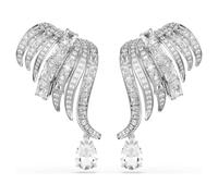 Pendientes de clip Vienna, Tallas mixtas, Cisne, Blancos, Baño de rodio OS