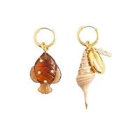 Pendientes de cobre inspirados en la costa de concha de pez de 9 g, joyería de playa ligera para ella, accesorios de moda para