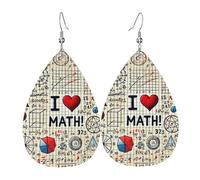 Pendientes De Colgante Día Del Maestro De Tareas De Matemáticas, Pendientes De Cuero Cómodo Mujer Pendientes Vintage Pendientes De Cuero Mujer Para Día De La Madre Decoración Fiesta
