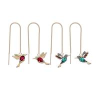 Pendientes de colibrí - Pendientes largos y ligeros con borlas colgantes | Joyería de alas de pájaro, superficie lisa, accesorio de para mujer, regalo elegante, de boda, cadena fina diaria