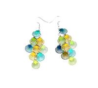 Pendientes de concha Coloridos Pendientes de gancho de bohemia para mujeres Pendientes de alta gama
