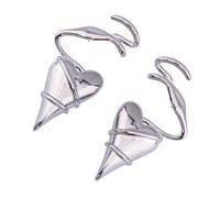 Pendientes de corazón asimétricos de embalaje metálico geométrico oro/plata tubo de color tropiezos fecha noche hecho a mano, talla única, como se describe