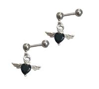 Pendientes De Corazón Con Alas Acero Estilos Minimalistas Modernos Cómodos Usar Durante Todo Día Joyas Para Pieles Sensibles Amor Modernos Acero Inoxidable