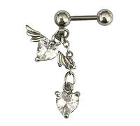 Pendientes de corazón con alas de ángel para mujer, pendientes colgantes de circonita, pendientes de gota de circonita, regalo de cumpleaños para novia, regalo de San Valentín