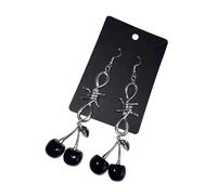 Pendientes de corazón con forma de cereza, diseño de dientes dulces para fiestas y aretes de fiesta de moda casual, talla única, como se describe, como se describe