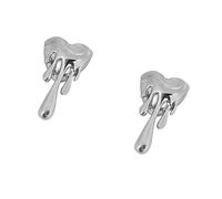 Pendientes de corazón de fusión minimalista moderno clavos de aleación elegantes accesorios de moda para las mujeres oreja de fusión luz oreja pequeños pendientes de aleación elegante, One Size, Como