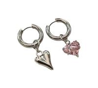 Pendientes de corazón de moda con circonitas cúbicas, elegantes inspirados en Francia, joyería romántica de aleación para mujer
