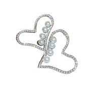 Pendientes de corazón dulce con imitación de temperamento de perla moda chicas atractivas accesorios joyería de boda