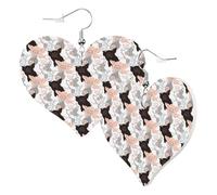 Pendientes de corazón para mujer a la moda, aretes colgantes de cuero de cerdo, divertidos aretes sin níquel para fiesta de cumpleaños, accesorios de decoración