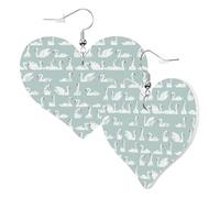 Pendientes de corazón para mujer a la moda, aretes colgantes de piel de cisne blanco, divertidos aretes sin níquel para fiesta de cumpleaños, accesorios de decoración