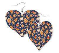 Pendientes de corazón para mujer a la moda, aretes colgantes de piel de jengibre, divertidos aretes sin níquel para fiesta de cumpleaños, accesorios de decoración