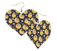 Pendientes de corazón para mujer a la moda, aretes colgantes de piel de oso luna, divertidos aretes sin níquel para fiesta de cumpleaños, accesorios de decoración